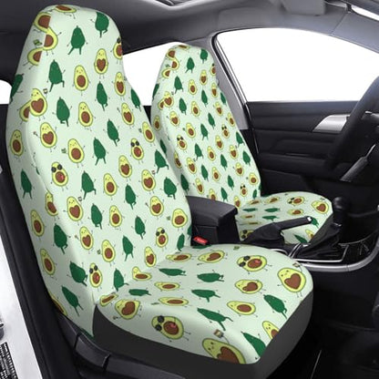 Dujiea Green Cute Avocado Car Front Seat Covers 2 Pcs Universal Auto Seat Covers Front Seats Only, Vehicle Bucket Seat Protectors Fit for Most Car SUV Sedan and Truck - color: Cute Avocado