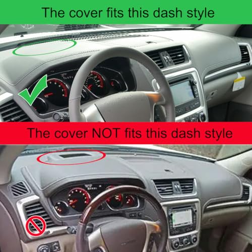 Dash Cover Mat Custom Fit for GMC Acadia Without Head Up Display Dashboard Pad Cap Carpet Protector K353A (Dark Gray) - color: Dark Gray