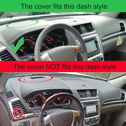 Dash Cover Mat Custom Fit for GMC Acadia Without Head Up Display Dashboard Pad Cap Carpet Protector K353A (Dark Gray) - color: Dark Gray