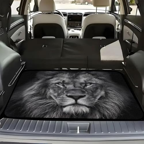 Universal Car Trunk Mat 29" x 39", Fierce Majestic Lion All Weather Trunk Protection Cargo Liner, Durable Cargo Mat Rear Trunk Liner, Stylish Vehicle Interior Accessories Suitable for Most Car Models - color: Fierce Lion