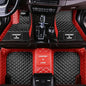 Custom Making Car Floor Mats for 97.5% Car Model Luxury Leather All Weather Waterproof Anti-Skid Full Coverage Liners (Black and Red) - color: Black and Red