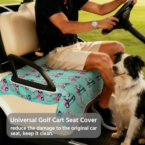 Golf Cart Seat Covers, Universal Golf Cart Seat Towel Blanket for Yamaha, EZGO, Club Car, Icon and More 2-Seat Carts, 100% Microfiber Keeps Seat Comfortable and Clean - color: teal