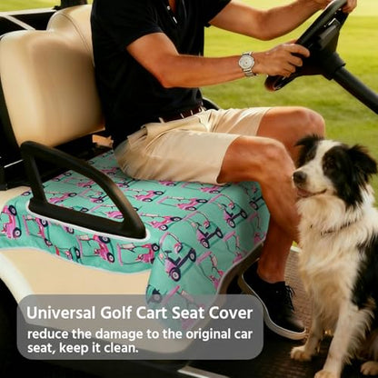 Golf Cart Seat Covers, Universal Golf Cart Seat Towel Blanket for Yamaha, EZGO, Club Car, Icon and More 2-Seat Carts, 100% Microfiber Keeps Seat Comfortable and Clean - color: teal