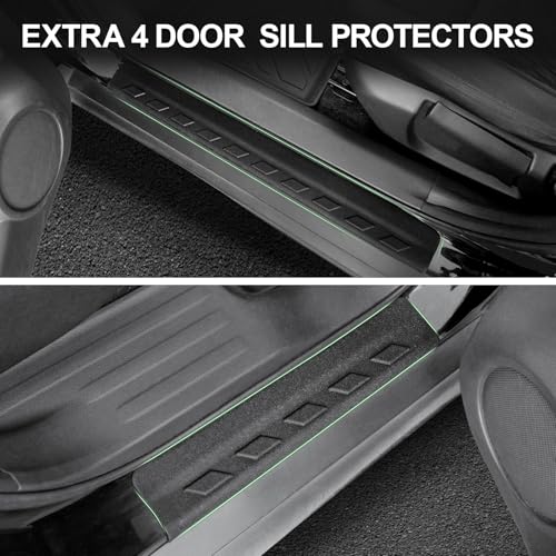 Floor Mats Fit for Nissan Rogue 2014-2020 (NOT for Sport/Select/Hybird/7-Seat), TPE All Weather Durable 1st and 2nd Row Floor Liners Door Sill Guards for Nissan Rogue Accessories