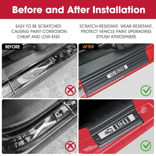 4PCS Door Sill Guards for Jeep Wrangler JL JLU 2018-2026 & 2020-2026 Gladiator JT Accessories 304 Stainless Steel Door Sill Protector Carbon Fiber Front and Rear Door Edge Guard