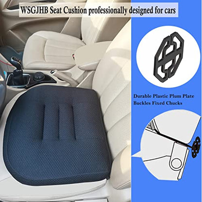 Car Booster Seat Cushion, Chair Cushions, Comfort Seat Cushion Pillow for Office Chair/Car Seat, Butt, Tailbone, Back, Coccyx, Short People Adult Booster Chair Cushions Relief Pad - color: Solid Black Regular