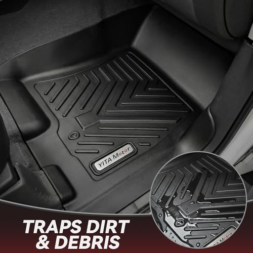YITAMOTOR Floor Mats Compatible with 2008-2021 Nissan Frontier Crew Cab, Custom Compatible with Truck Floor Liners, All-Weather Protection for Frontier Accessories, 1st & 2nd Row, Black - style: 08-21 Nissan Frontier Crew Cab