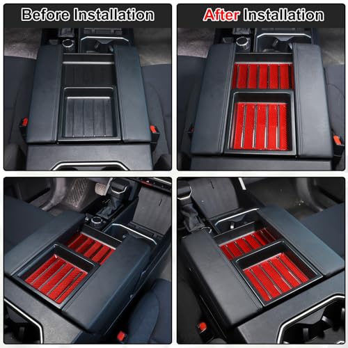 Aunginsy Car Central Control Armrest Box Slot Pad Sticker Compatible with Toyota Tundra 2022-2024 Armrest Box Storage Box Cover Slot Panel Slot Sticker Armrest Lid Storage Slot Trim Cover Accessories - size: Central Control Armrest Box Slot Pad Sticker