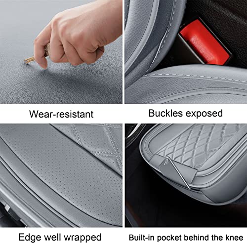 Ram Seat Covers Full Set Grey,Waterproof Car Seat Cover Fits for 2009-2026 Ram 1500/2500/3500 Crew Quad Regular Cab,Heavy Duty Protection Truck Seat Covers with Split Flat Bench 40/60,Gray