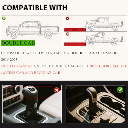G-PLUS Floor Mats Fit for Toyota Tacoma 2016-2023 Double Cab(Only Fit Automatic) TPE All Weather Custom Fit Floor Liners for Tacoma 1st & 2nd Row Car Floor Mats Accessories - size: 16-23|Fit Toyota Tacoma Double Cab|3PCS