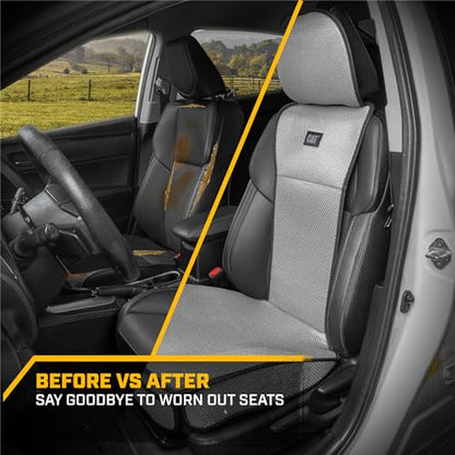 Caterpillar AeroMesh Car Seat Covers, Breathable Full Coverage Universal Front Seat Protectors Mesh Seat Cushions for Car, Fits Most Vehicles (2PC)