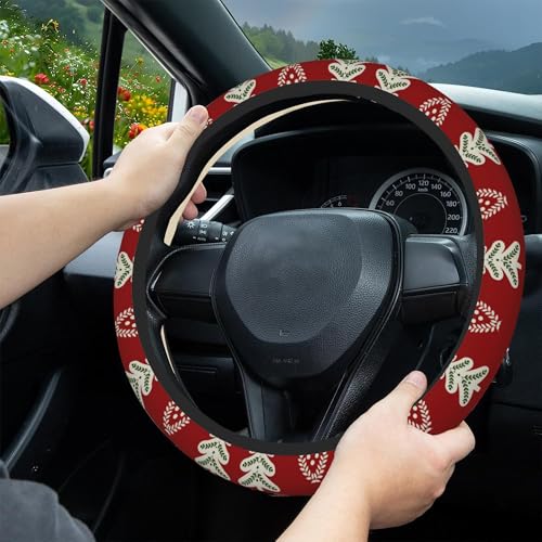 Christmas Tree Car Steering Wheel Cover, Non-Slip Absorbing Sweat Car Wheel Cover Accessories for Men Women,Universal 15" Fit Auto SUV Vans Trucks - color: Christmas Tree