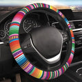 Mexican Blanket Serape Stripe Pattern Colorful Car Steering Wheel Cover,Non-Slip Elastic Neoprene-Sweat Car Accessories,Universal 15 Inch Fit Auto, Vans Trucks,Suvs, Truck - color: Mexican Serape