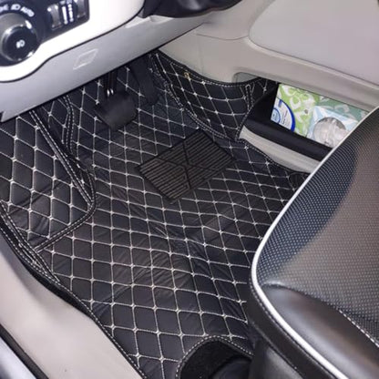 Custom Personalized Floor Mats for Cars, Luxury Full Coverage All Weather Mats, Anti-Slip Set, Customize for 99% of Sedan, Trucks SUV (Black Red Thread) - color: Black Red thread