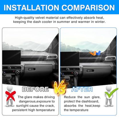 Autorder Dashboard Cover Mat for 2024 2025 2026 Toyota Tacoma / 2025 2026 Toyota 4runner Accessories Dash Cover Upgrade Velvet Dash Mat UV Rays Protector - size: 2024-2026 Toyota Tacoma