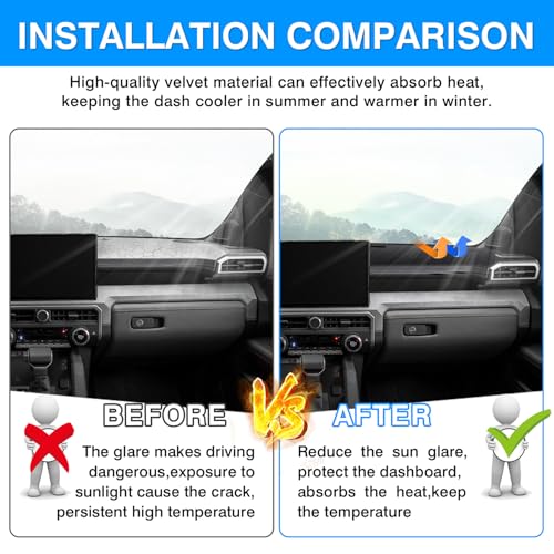 Autorder Dashboard Cover Mat for 2024 2025 2026 Toyota Tacoma / 2025 2026 Toyota 4runner Accessories Dash Cover Upgrade Velvet Dash Mat UV Rays Protector - size: 2024-2026 Toyota Tacoma