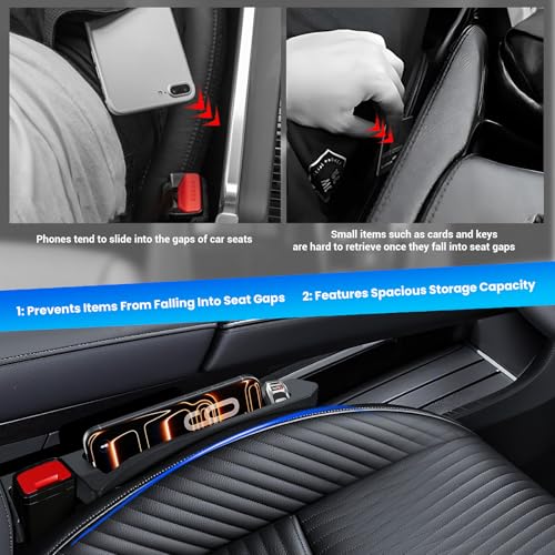 Half-Sized Seat Gap Filler Compatible with Chevy Silverado 1500 2500HD| Zero Obstruction to Lower Center Console Storage | Anti-Drop Organizer | Free Window Breaker Interior Accessories
