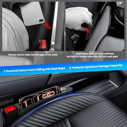 Half-Sized Seat Gap Filler Compatible with Chevy Silverado 1500 2500HD| Zero Obstruction to Lower Center Console Storage | Anti-Drop Organizer | Free Window Breaker Interior Accessories