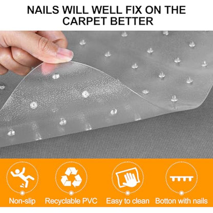 Carpet Protector for Pets 12.2in*3.6FT Cat Scratch Carpet Protector Mat for Doorway Clear Plastic Runners with Spikes to Protect Under Door Carpet Rug Anti Cat Scratch Carpet Stopper Easy to Cut - size: 12.2in*3.6FT