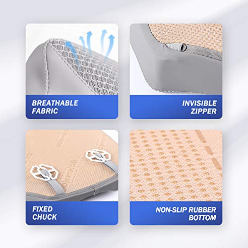 Car Seat Cushion, Comfortable Memory Foam Cushion for Driving, Auto Heightening Wedge Cushion for Sciatica Tailbone Pain Relief (Gray)