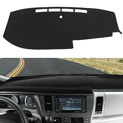 Dash Cover Mat Custom Fit for Toyota Sienna 2015-2020, Dashboard Cover Pad Carpet Protector (Black) F151