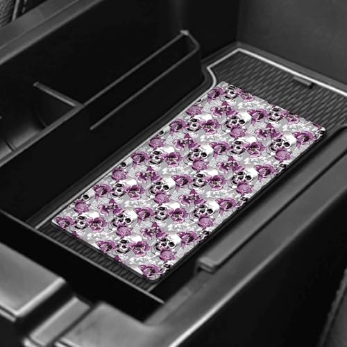Leather Car Registration and Insurance Card Holder, Cute Car Accessories Vehicle Glove Box Car Organizer for Documents, Cards, License Cool Skull Flowers - color: Cool Skull Flowers