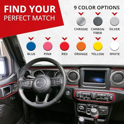 Car Gap Filler – 10 Ft Red Trim Molding - Made in USA – Award Winning Universal Car Interior Accessories for Dashboards, Panels, & Air Vents – Easy DIY Installation