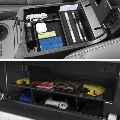 Hellet 2PCS Center Console Hidden Box Organizer Compatible with Toyota 2010-2020 2021 2022 2023 2024 4Runner Interior Accessories Glove Box Organizer - size: for Toyota 2010-2024 4runner (2PCS)