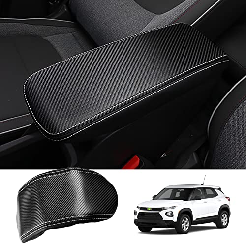 Autorder Center Console Cover for Chevy/Chevrolet Trailblazer 2021-2025 2026 Accessories Carbon Fiber Armrest Cover Anti-Scratch Middle Console Pad Leather Armrest Protector - size: 21-26 Chevy Trailblazer