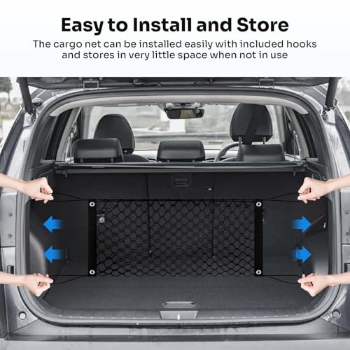 Canvcle Trunk Cargo Net for 2022-2025 2026 Hyundai Tucson Accessories Envelope Style Mesh Trunk Net Organizer and Storage Stretchable Adjustable Elastic Nylon Rear Cargo Netting with Hooks - style: for Hyundai Tucson