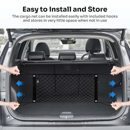 Canvcle Trunk Cargo Net for 2022-2025 2026 Hyundai Tucson Accessories Envelope Style Mesh Trunk Net Organizer and Storage Stretchable Adjustable Elastic Nylon Rear Cargo Netting with Hooks - style: for Hyundai Tucson