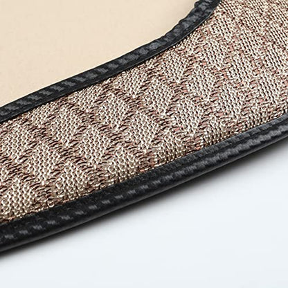 Breathable Back Seat Cover-Universal Rear Seat Mat for All Seasons, Car Rear Seat Protector with Polyester Silk Material, Non-Slip Bottom. Fits 95% of Sedans, SUVs, Vans.(Beige) - color: Beige-Rear seat