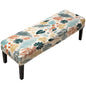 Fuloon Stretch Bench Cover, Anti-Dust Removable Dining Bench Slipcover Washable Seat Cushion Protector for Bedroom, Kitchen, Hotel, Banquet, Green Gold Flower - color: Flower Green Gold
