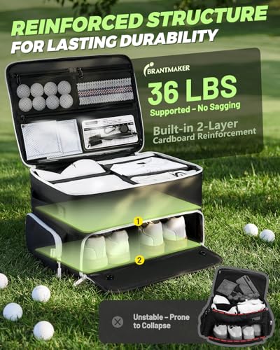 Golf Trunk Organizer, Golf Accessories for Men/Women to Storage Stuff and Gear, Cool Gifts for Golfers, Dad, Him/Her, Birthday or Father’s Day - color: Black