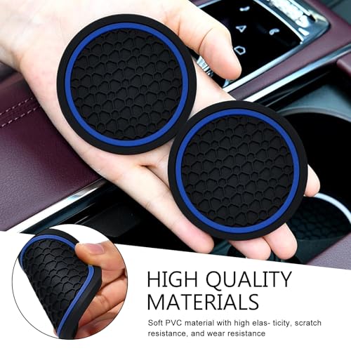 4PCS Car Cup Coasters, 2.75 Inch Cup Holder Coaster, Non-Slip Insert Auto Drink Holder, Cars Interior Accessories, Universal for Vehicles, SUVs, RVs (Blue) - color: Blue