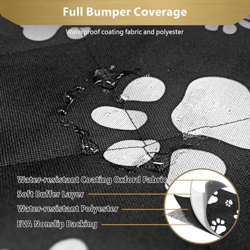 F-color SUV Cargo Liner for Dogs - Waterproof Pet Cargo Liner with Side Flaps, Comfort Dog Cargo Cover with Bumper Flap, Scratchproof Non-Slip Large for Full-Size SUVs Vans, 55 x 93 Inch, Paw - color: Paw, size: Large Extended (With Flaps) 93"