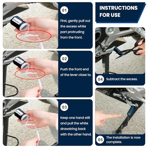 K-Shield 5 Pieces Motorcycle Shifter Shoe Protector - Quick-Fit Universal Boots Protector for Motorbike Footwear Shoes, Non-Slip Rubber Cover Accessories for Men Women, Black (Black)