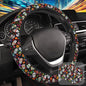Day of The Dead Sugar Skull Steering Wheel Cover with 2 Pcs Car Coasters Neoprene Steering Wheel Cover for Women Men Anti-Slip Breathable Car Accessories Universal 15 Inch Fit Auto Cars Trucks - color: Day of the Dead Sugar Skull
