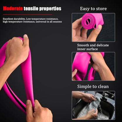 JDDRY Steering Wheel Cover - Silicone Protector, Universal Fit, 1PC (Rose Red) - color: Rose Red
