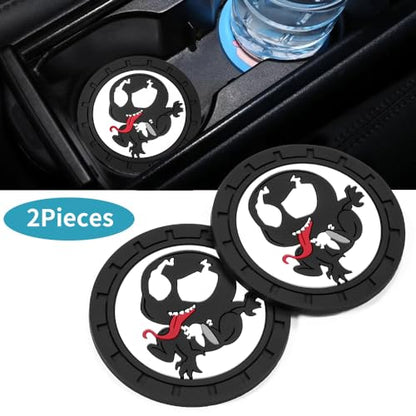 Venom Car Cup Holder Coasters for Marvel Fans, The Venom Car Coasters for Car Cup Holder Insert,Silicone Non-Slip Car Cup Mat,2.75'' - color: Bd-duye