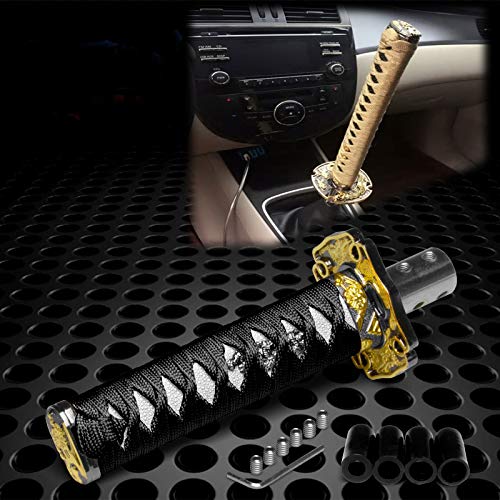 JDMBESTBOY Samurai Sword Black White Shift Knob Shifter Alloy Katana Adapter Universal 10cm - color: Black White, size: 10cm