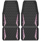 CAR PASS Bling Rubber Car Mats Diamond Floor Mats Full Set Anti-Slip 3D Rhombus Waterproof Universal Trim to Fit Liner Glitter Crystal Sparkly Shining Rhinestone Girl Women SUV Sedan Van, Black Pink - color: Pink Diamond