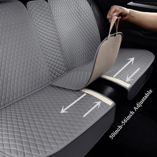 Red Rain Universal Car Seat Cover Full Set Leather Auto Seat Cushion Cover Full Coverage Waterproof Car Seat Protector (AA-Gray) - color: AA-Gray
