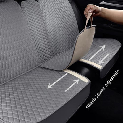 Red Rain Universal Car Seat Cover Full Set Leather Auto Seat Cushion Cover Full Coverage Waterproof Car Seat Protector (AA-Gray) - color: AA-Gray