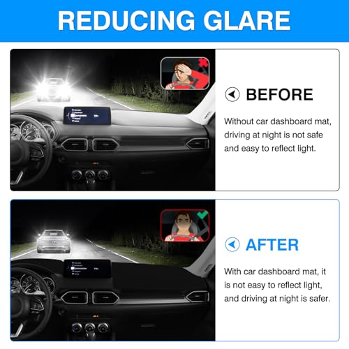 Cartist Dashboard Cover Mat for 2017-2022 2023 2024 2025 Mazda CX-5 CX5 Accessories Dash Cover Suede Dash Mat Sunshade Glare UV Rays Protector (Without Hud) - size: dash mat for Mazda CX-5 2017-2025
