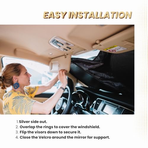 Windshield Sun Shade Compatible for Tesla Model S | Certified 99.87% UVB & 99.02% UVA Car Sun Shade. Award Winning Sunshade - Patented Technology | Car Shades by Kinder Fluff - size: Model S