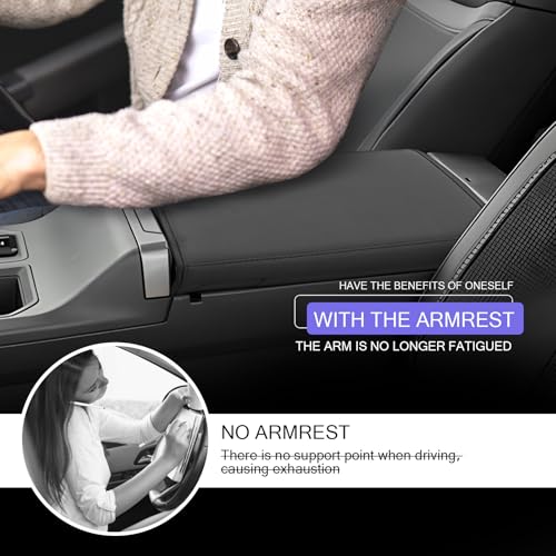 LUWU 2026 RAV 4 Center Console Cover Compatible with 2026 RAV 4 LE/XLE/Limited/Adventure/TRD Off-Road Accessories 2026 RAV 4 Armrest Cover Armrest Console Cover PU Leather Material(Black) - color: RAV 4 2026 Armrest Cover
