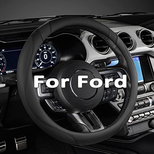 West Llama Car Steering Wheel Cover for Ford Escape,Explorer,Fusion,Focus,Bronco,Transit,Edge(Black- Standard Size) - color: Black, size: Standard Size (14 ½''-15'')