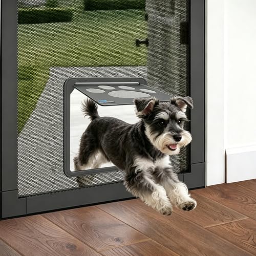 Dog Door for Screen Door, Cat Door Screen Small Dog Door Insert for Sliding Door Easy Install, Small 8"×10"