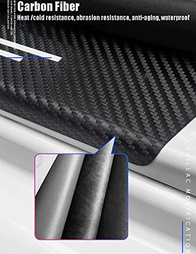4Pcs Car Door Sill Protector Carbon Fiber Door Entry Guard Scuff Plate Accessories Front/Rear Door Sill Plate Guard Protectors